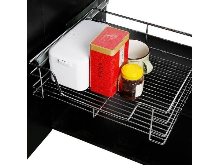 Panier coulissant pour placard 60cm - YOULUOLI - 3pcs - Argent - Tiroir télescopique de cuisine