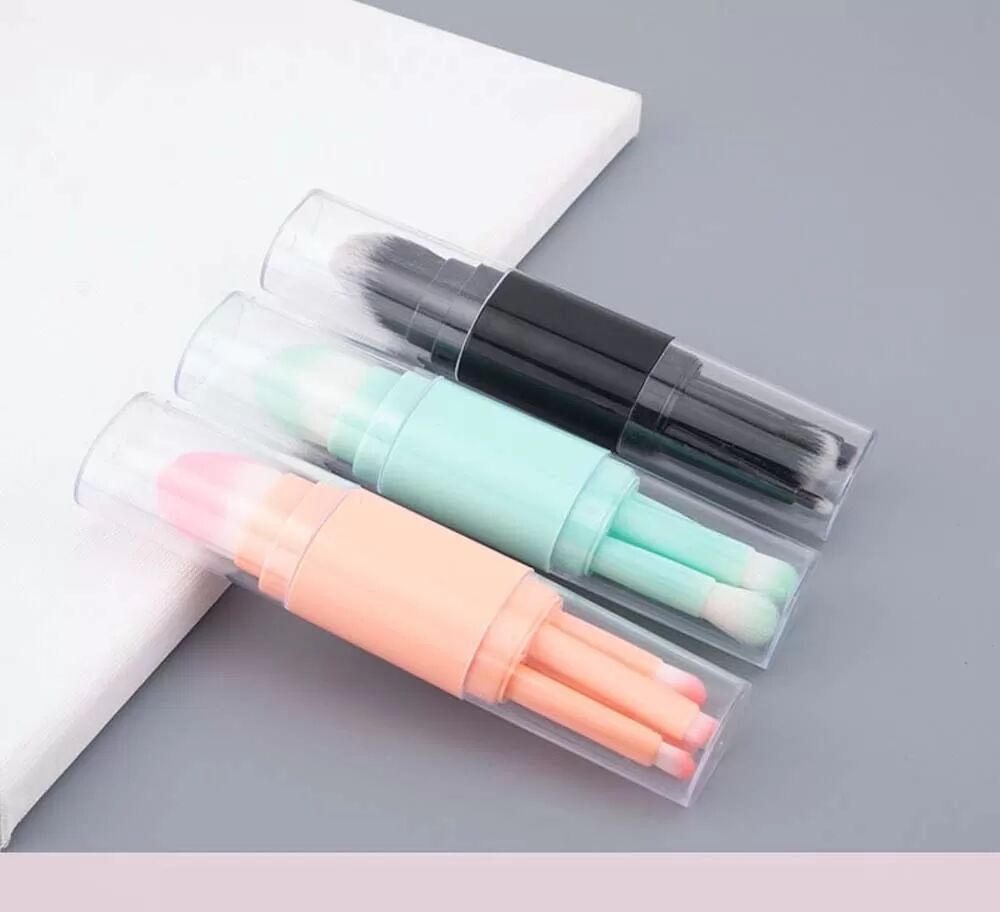 INF 5-in-1 Tragbares Make-up Pinselset - Multifunktionales Beauty-Tool Grün