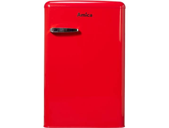 AMICA Kühlschrank KSR 361 160 , Energieeffizienz: D, silber (rot), Rechtsanschlag, Kühlschränke, Kühlschrank