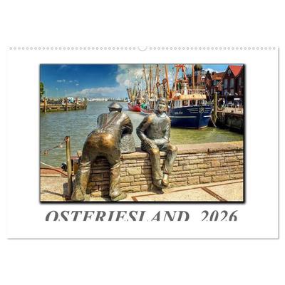 Ostfriesland - die bezaubernden alten Häfen (Wandkalender 2026 DIN A2 quer), CALVENDO Monatskalender