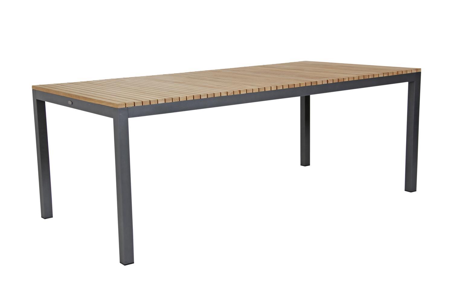 Brafab Zalongo Gartenesstisch Aluminium/Teak natur/grau 200x100 cm