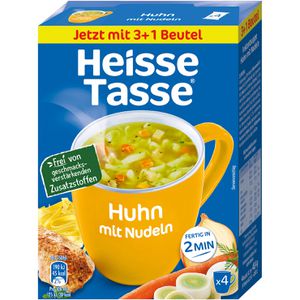 Erasco Fertiggericht Heisse Tasse, Huhn mit Nudeln, je 12,1 g, 4er Pack