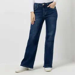 VIA MILANO Jeans lange Form 5-Pocket-Style weiter Beinverlauf