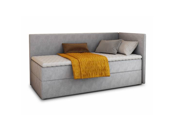 Sofnet Boxbett Flame - 90x200 - grau (Paros 05, Velvet - Paros), Grau, H3, Rechteckig, 90x200 cm, Schlafzimmer, Betten, Boxspringbetten