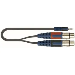 Quik Lok RKSA/194-3 TRS-Stereo-Miniklinke 3,5 / 2x Cannon-XLR-Buchse, 3 m (3 m), Audiokabel
