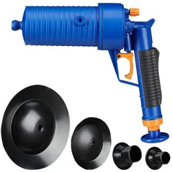 Relaxdays Pressluft Rohrreiniger Blau,Orange,Schwarz