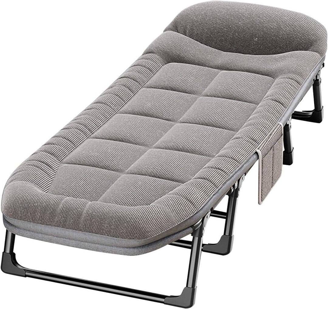 HONGKONGDISHUELECTRONICTECITED Folding Camping Cot Grey 30cm H X 66cm W X 200cm L