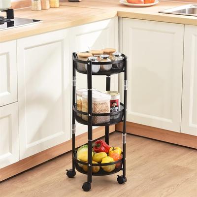 No "3 Tier Metal Storage Rolling Cart Foldable Utility Cart - 11.02""D x 11.02""W x 28.3""H"