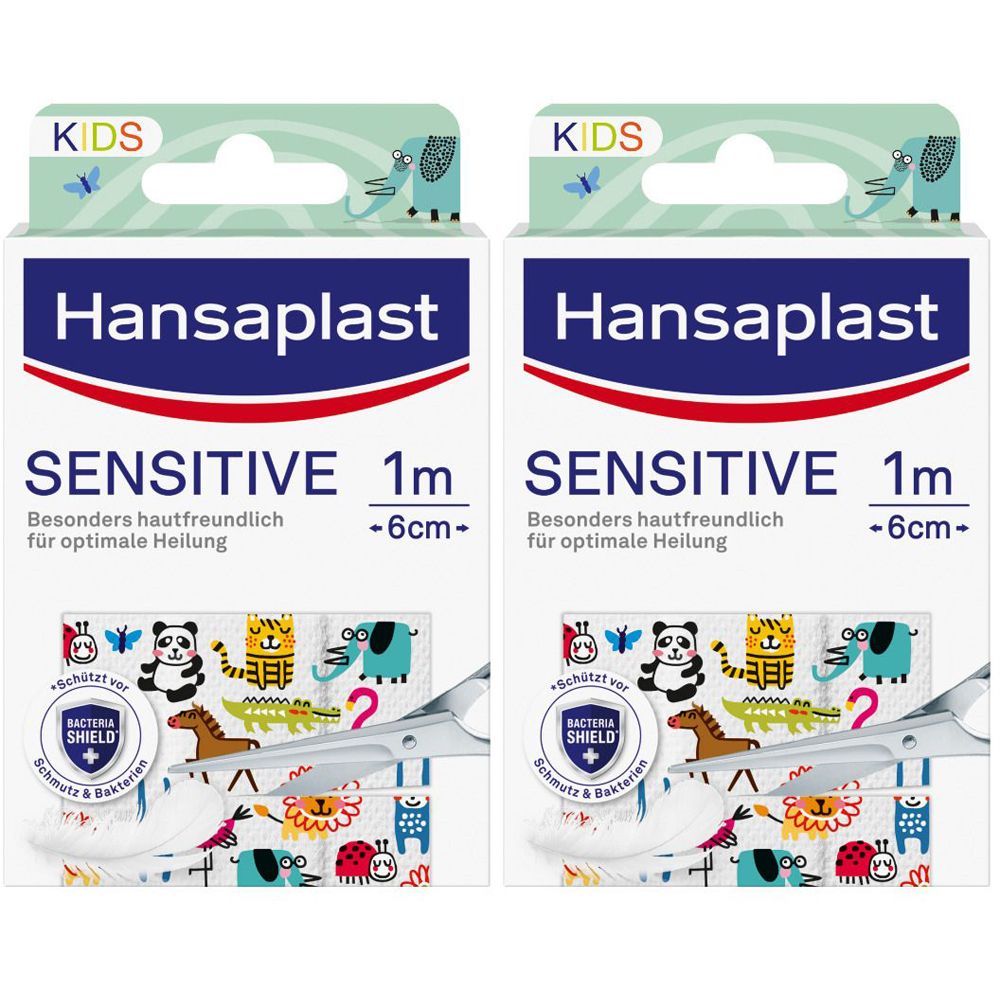 2x Hansaplast Sensitive Kinder Pflaster 6 cmx1 m 2x1 St