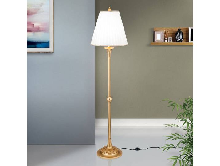 ORION Stehlampe DONATA, messing / gold, für Wohn- / Esszimmer, Kunststoff, Antik, Stehlampe