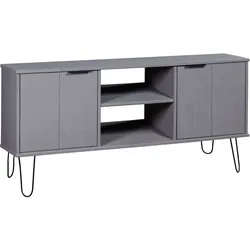 vidaXL TV-Schrank York Range Grau Massivholz Kiefer