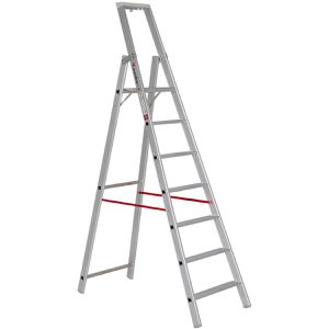 Euroline Stehleiter Nr. 22577, 2257707, mit Plattform, aus Aluminium, bis 150kg, mit 7 Stufen