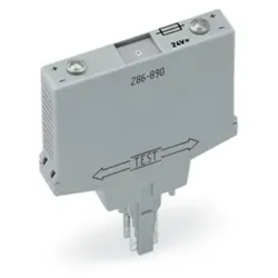 Wago 286-891 Bauteilmodul mit Sicherung,für Feinsicherung 5 x 20 mm,Nennspannung AC/DC 230 V,grau 286891