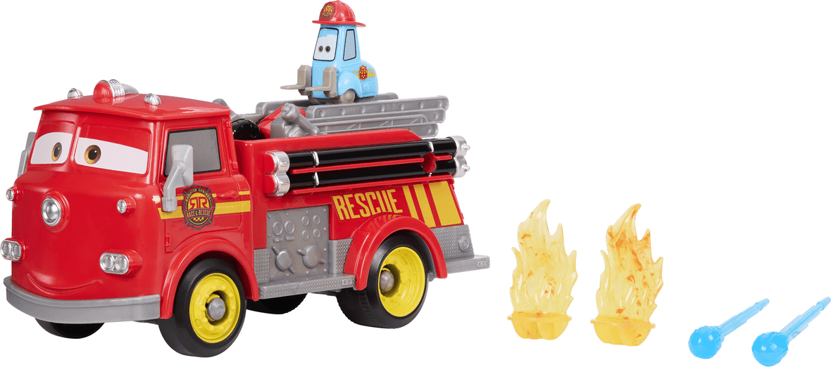 Mattel Disney Pixar Cars Radiator Springs Rescue Fire Fighting Red Guido Fire Engine Playset for Kids