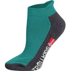 TROLLKIDS Kids Hiking Low Cut Socks II, Größe 30 in Grün Grün