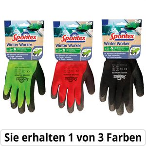 Spontex Arbeitshandschuhe Winter Worker Recycling, Latex-Beschichtung, farbig sortiert, 9 / XL, 6 Paar