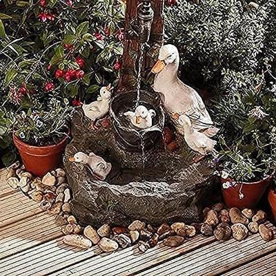 Entenfamilien-Terrassenstatue, niedliche Harz-Enten-Tierskulptur, Tier-Gartenstatue-Dekoration, Terrassenhof-Rasen-Ornamente, kreative Harz-Außenskulptur, Geschenke für Familie und Freunde