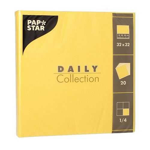 PAPSTAR Servietten Daily Collection gelb 2-lagig 16,0 x 16,0 cm 20 St.