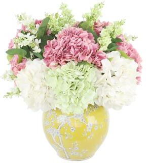 Creative Labs Hydrangea and Lilac Arrangement in Decorative Vase - 18