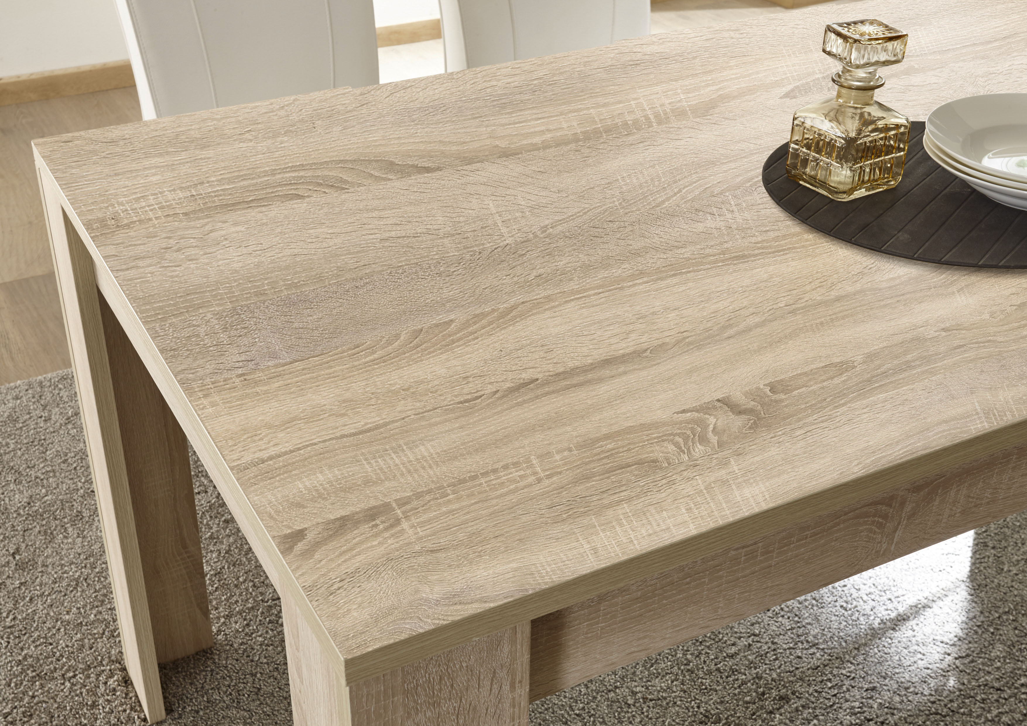 Esstisch HOME AFFAIRE "Rustica", braun (eichefarben sägerau, eichefarben sägerau, eichefarben sägerau), B:180cm H:79cm T:90cm, Tische, Esstisch, Breite 180 cm, erweiterbar durch Ansteckplatte eichefarben sägerau, eichefarben sägerau, eichefarben sägerau B