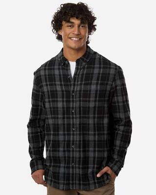Boxercraft BU7401 Men's Flannel Button Down Shirt in Black Jordan Plaid size Small   Polyester