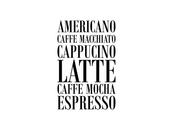Wanddekoobjekt QUEENCE Kaffee, Cappucino, Expresso ... , schwarz (schwarz, weiß), B:30cm H:45cm T:0,1cm, Stahl, Wanddekoobjekte, Wanddekoobjekt, Stahlschild, Blechschild, Spruch, Witzig, Wanddeko, retro, 20x30cm