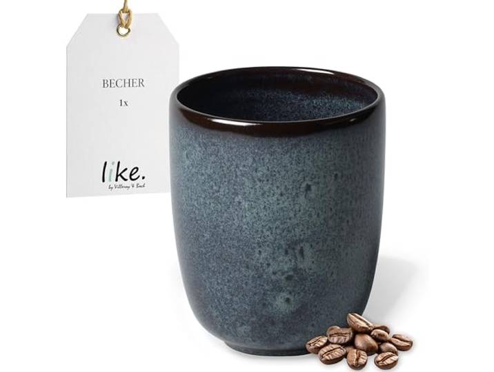 like. by Villeroy & Boch – Lave Gris Steingut Becher Ohne Henkel grau, Spülmaschinenfest, Mikrowellensicher, Tasse Grau Ohne Henkel, Kaffeetasse, Kaffeebecher, Teebecher, Steingut