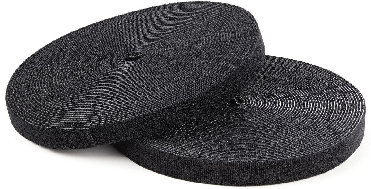 StarTech.com Klittenband kabelbinder rol 7,6 m zwart (HKLP25)
