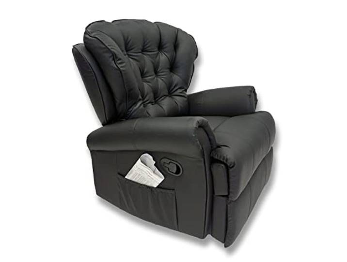 abc HOME Sessel Liegefunktion (Polyurethan, Schwarz)