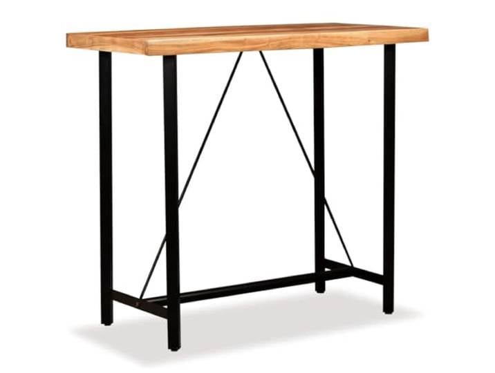 HAQWRDQSG Bartisch Massivholz Akazie 120x60x107 cm Industrie Stehtisch Der robuste Bistrotisch aus Akazienholz und Stahl verleiht deiner Küche oder dem Esszimmer einen modernen Industrie-Look.