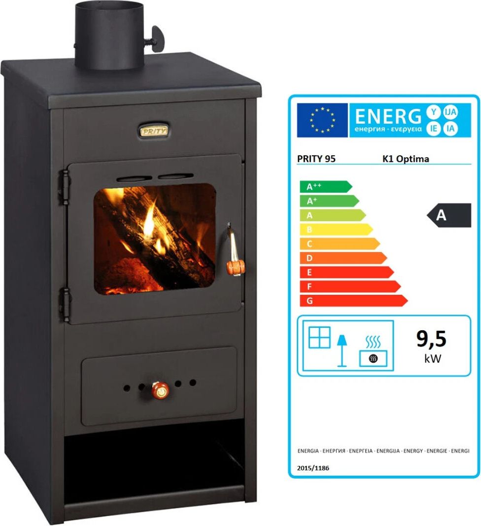 - Prity Optima Kaminofen 9,5 kW Holzofen - Holzheizung für Wohnräume
