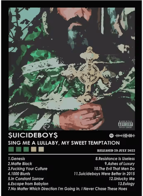 Inspire Picks Suicideboys Vintage Rap Album Poster Hip Hop Canvas Wall Art Decor 13 20x30cm Unframed
