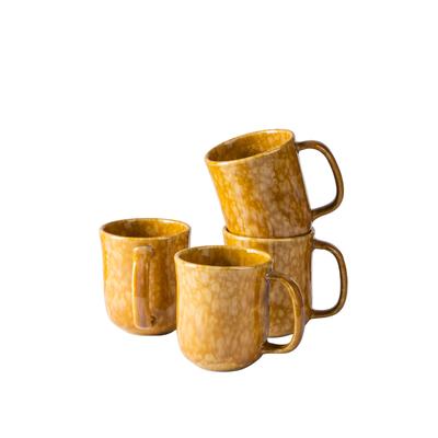 Becher GIPFELSTÜCK "Alpenglühen", gelb, B:12,5cm H:10cm Ø:9cm, Steinzeug, Trinkgefäße, Becher, inspiriert vom Licht der untergehenden Sonne