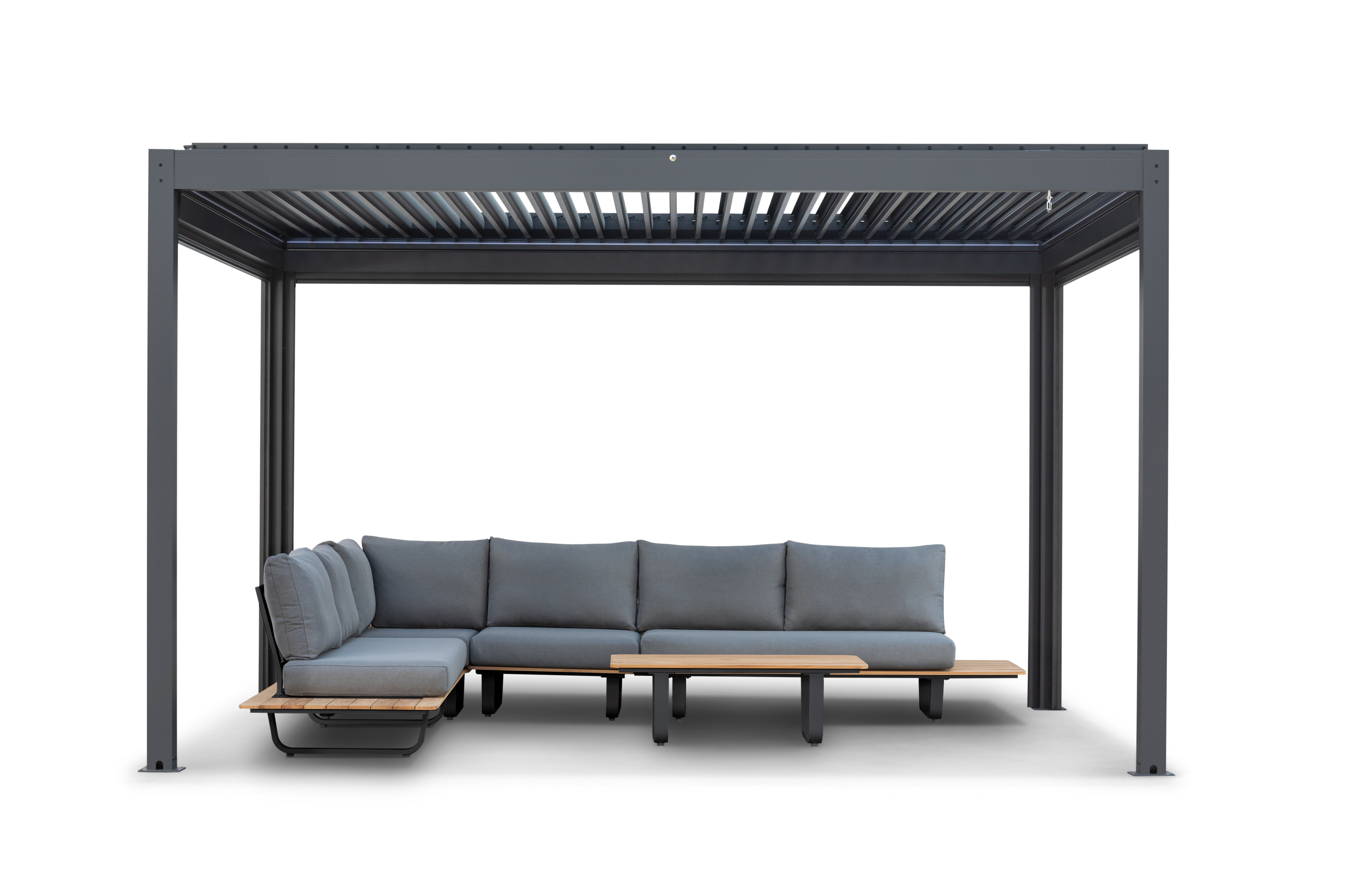 Simpo Lifestyle | Pergola Aluminium freistehend | 3x4 M | Lamellendach anthrazit | LED