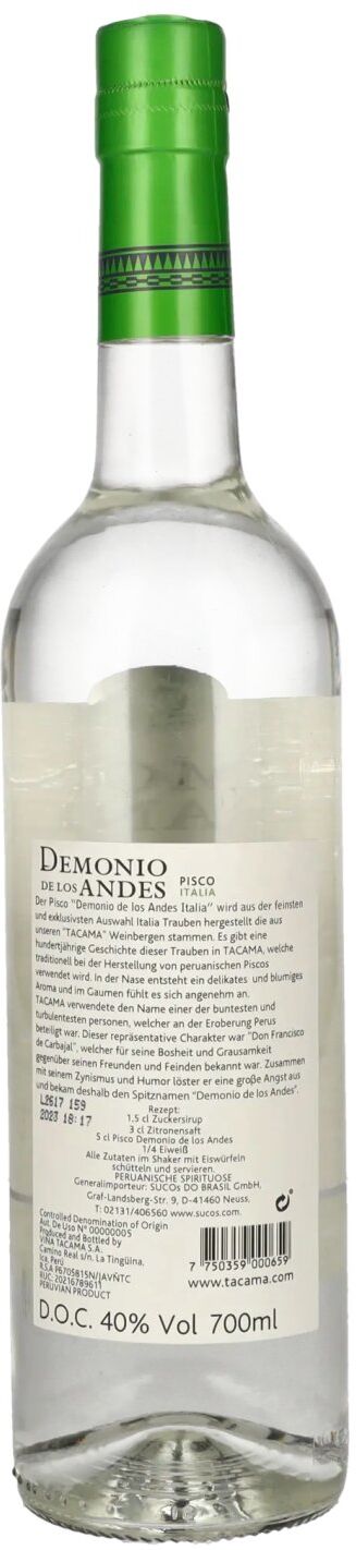 Tacama Demonio de los Andes ITALIA Pisco 40% Vol. 0,7l