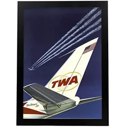 POSTER Fluggesellschaft Twa A3 Schwarzer Rahmen