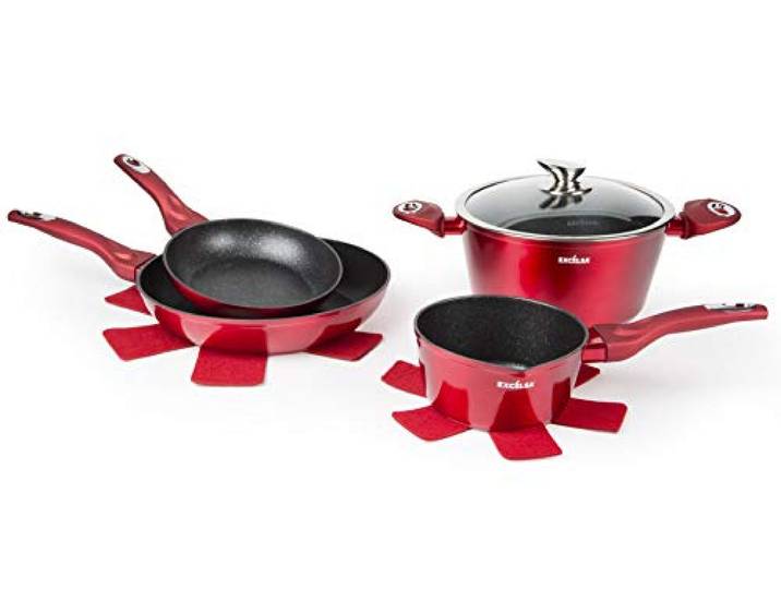 Excelsa Phoenix Set aus 2 Pfannen und 2 Kochtöpfen, Aluminium mit Antihaftbeschichtung
