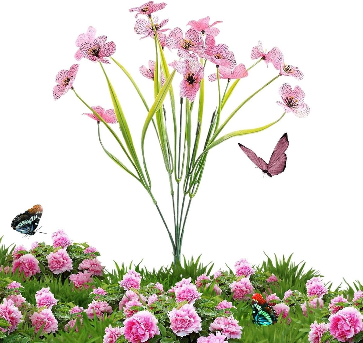Kunstmatige Viooltjes Roze - UV-bestendige Nepbloemen voor Buiten Decoratie - Hoogte: 325 cm