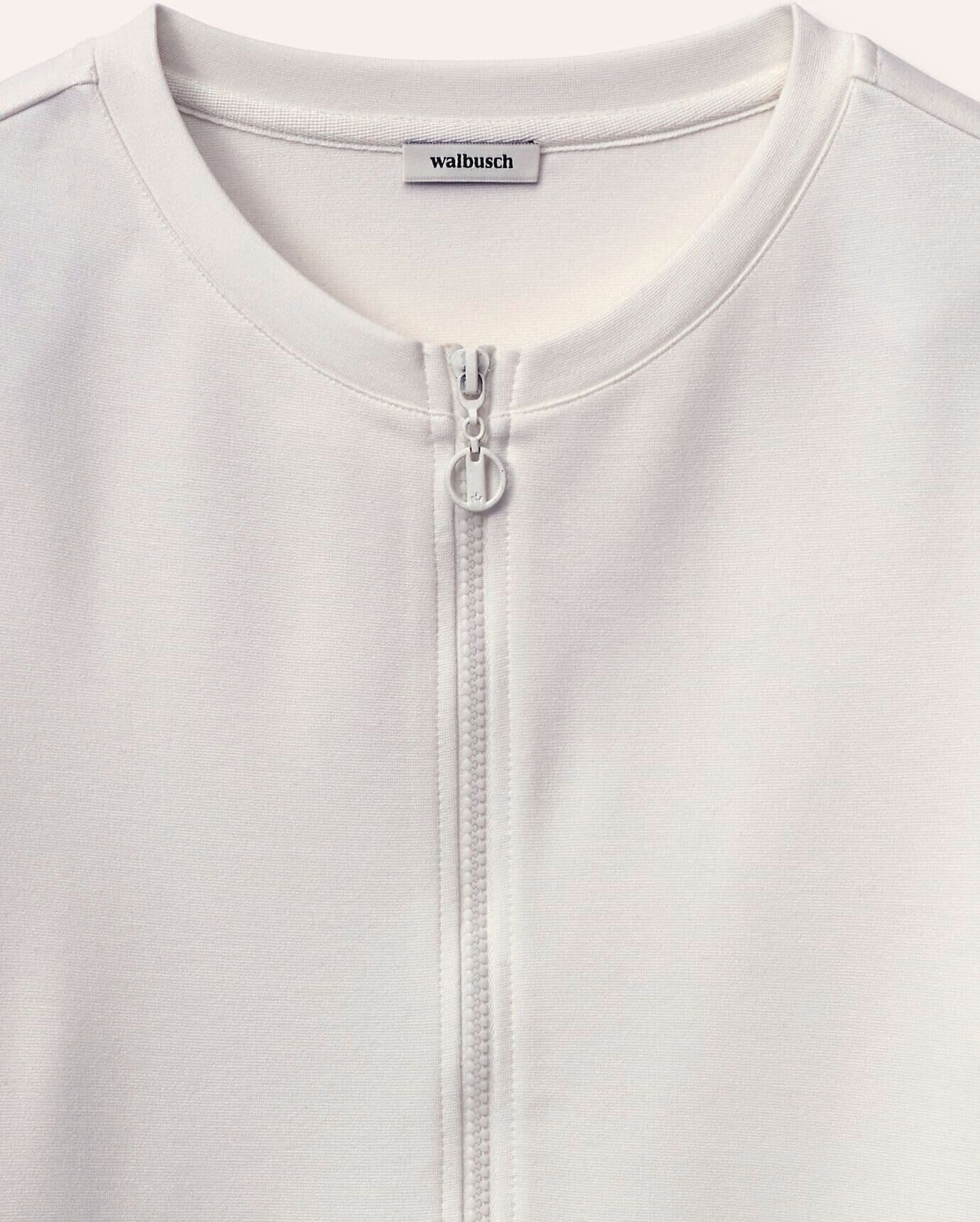 Walbusch Shirt mit Reißverschluss, normale Größen, Farbe Weiß, 42, hochwertiger Interlock raffiniert: der Reißverschluss Damen