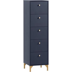 Schildmeyer Kommode Alfa, 701991, nachtblau, mit 5 Schubladen, 40 x 142 x 40cm