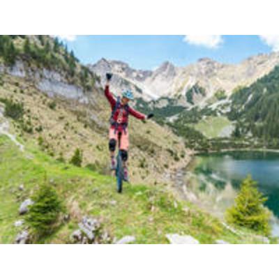 CALVENDO Puzzle Einrad downhill an den Soiernseen | 1000 Teile Lege-Größe 64 × 48 cm Foto-Puzzle für glückliche Stunden
