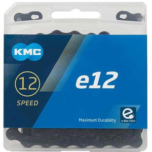 KMC Fahrradkette E12 BlackTech, 130 Glieder, 12fach 1/2'' x 11/130'' für E-Bike-Kettenschaltung