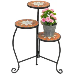 DanDiBo Blumentreppe Mosaik Rund 55 cm Blumenregal 12020 Beistelltisch Pflanzenständer Mosaiktisch Blumenbank