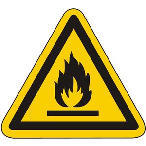 Abtec Hinweisschild ISO 7010 W021, Folie, 20 cm, Warnzeichen, Feuergefährliche Stoffe