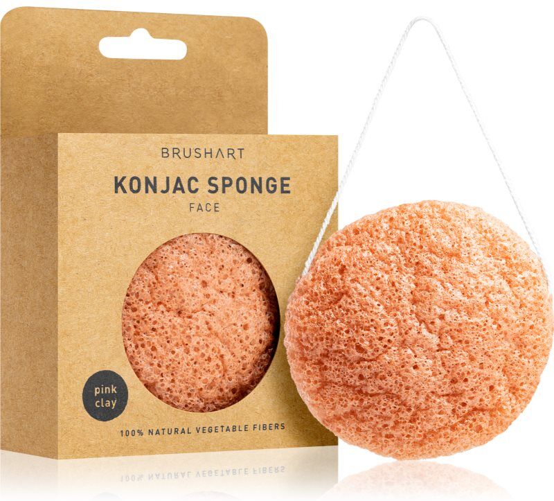 BrushArt Home Salon Konjac sponge gentle exfoliating sponge for the face Pink Clay 5 g
