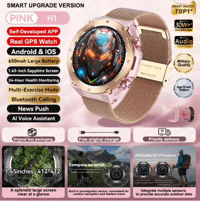 Inspire Picks 2025 Xiaomi GPS Fitness Smartwatch Waterproof Bluetooth Call Watch With Long Battery gold Mesh Belt 2a gps Sports Watch