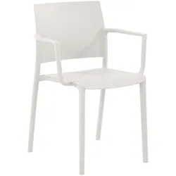CLP Gartenstuhl stapelbar Valtor mit Armlehnen aus Kunststoff, wetterfest, ideal für Garten, Terrasse, Balkon und Küche, belastbar bis 150 kg