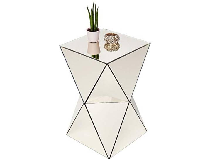 Kare Design Beistelltisch Luxury Triangle Pearl, Verspiegelt Couchtisch, Sofatisch, Modern, Wohnzimmer, 54x32x32cm