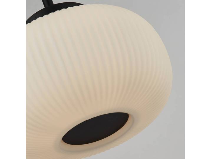 Glazen hanglamp Lumina, dimbaar, zwart, Woon-/ Eetkamer, Glas, hanglamp