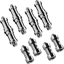 Walimex Set 4+4 Spigot Gewinde Adapter 3/8" 1/4" Fotografie Kamera Zubehör Foto (Stativadapter), Stativ Zubehör, Silber